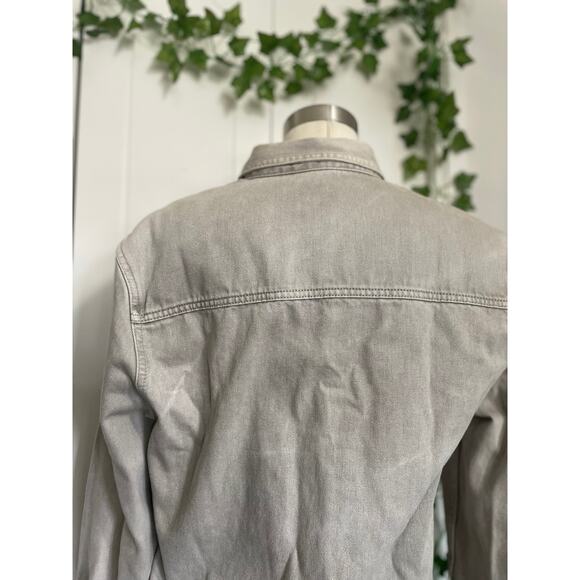 Mens Zara Denim Gray Button Up Shirt Jacket Size M - Picture 2 of 7